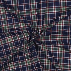 Baumwollflanell Karomuster - dunkelblau