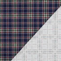 Baumwollflanell Karomuster - dunkelblau