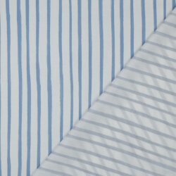 Baumwollpopeline Digital blaue Streifen - weiß