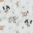Baumwollpopeline Digital süße Safari Tiere - altweiss