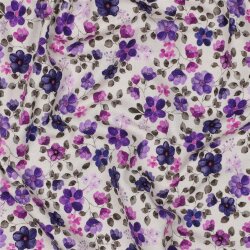 Baumwolljersey Organic Digital Blumen - altweiß/Ilila