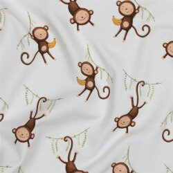 Baumwolljersey Organic Digital Tiere - weiß