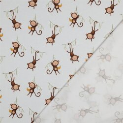 Baumwolljersey Organic Digital Tiere - weiß