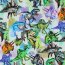 Ganzjahressweat Digital bunte Dinos - weiß