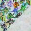 Ganzjahressweat Digital bunte Dinos - weiß