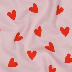 Baumwollflanell Herzen - pink