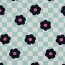 Ganzjahressweat Blumen auf Karo - altweiß/mint
