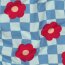 Ganzjahressweat Blumen auf Karo - hellblau/himmelblau
