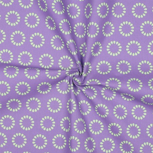 Beschichtete Baumwolle Tropfen Kreise - lavendel