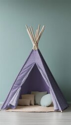 Beschichtete Baumwolle Tropfen Kreise - lavendel