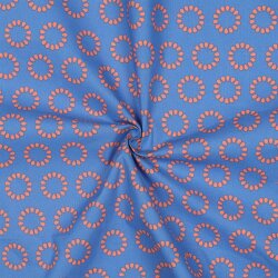 Beschichtete Baumwolle Tropfen Kreise - helljeansblau