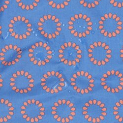 Beschichtete Baumwolle Tropfen Kreise - helljeansblau