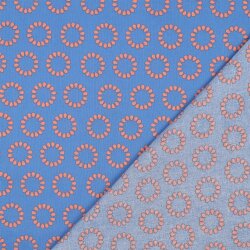 Beschichtete Baumwolle Tropfen Kreise - helljeansblau