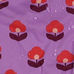 Beschichtete Baumwolle Retro Blumen - lavendel