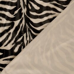 Tierfellimitat Zebra - weiß