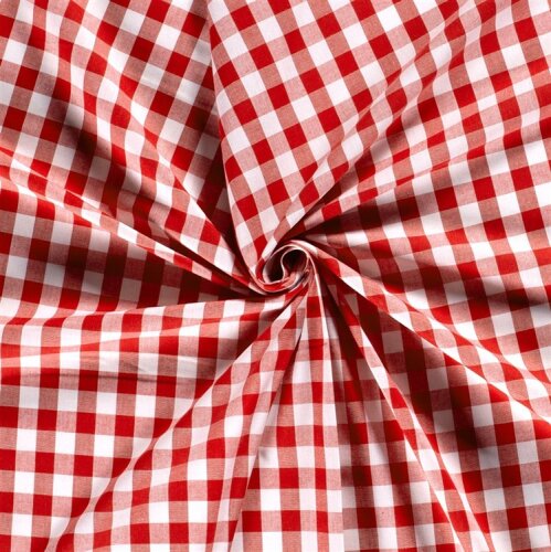 Baumwollpopeline garngefärbt Vichy Karo??mm - rot