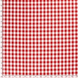 Baumwollpopeline garngefärbt Vichy Karo 18mm - rot