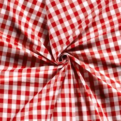 Baumwollpopeline garngefärbt Vichy Karo??mm - rot