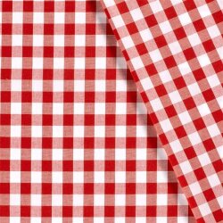 Baumwollpopeline garngefärbt Vichy Karo??mm - rot