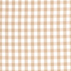 Baumwollpopeline garngefärbt Vichy Karo 18mm - beige