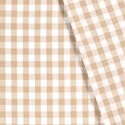 Baumwollpopeline garngefärbt Vichy Karo 18mm - beige