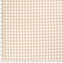Baumwollpopeline garngefärbt Vichy Karo 18mm - beige