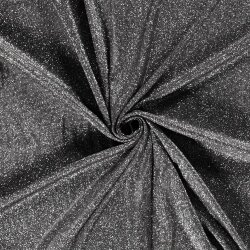 Polyesterjersey Glitzer Uni - schwarz
