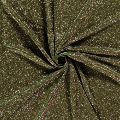 Polyesterjersey Glitzer Uni - schwarz/gold
