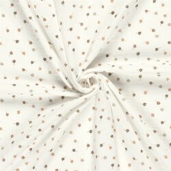 Musselin braune Blümchen - creme