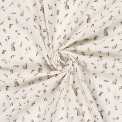Musselin Digital Kaninchen - creme