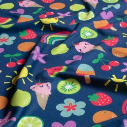 Funktions und Badeanzugstoff LSF50 Recycled Sommerzeit - stahlblau