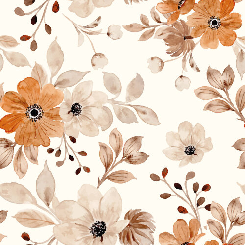 French Terry Digital Organic FLOWERS