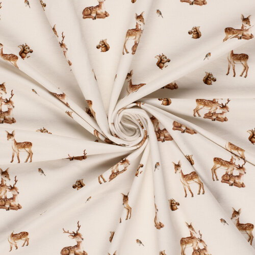 FRENCH TERRY Hirsch - creme