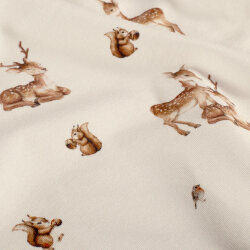 FRENCH TERRY Hirsch - creme