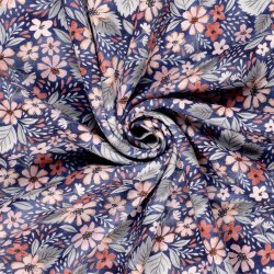 Wintersweat Digital buntes Blumenfeld - dunkelblau