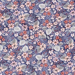 Wintersweat Digital buntes Blumenfeld - dunkelblau