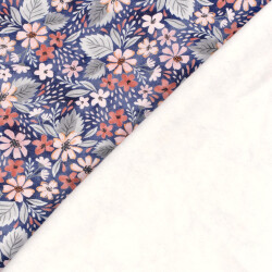 Wintersweat Digital buntes Blumenfeld - dunkelblau