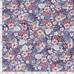 Wintersweat Digital buntes Blumenfeld - dunkelblau