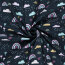 Softshell Digital Blumen und Regenbogen - nachtblau