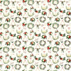 Baumwollpopeline Foliendruck Weihnachtsdeko - creme