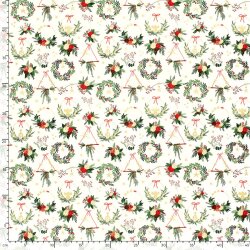 Baumwollpopeline Foliendruck Weihnachtsdeko - creme