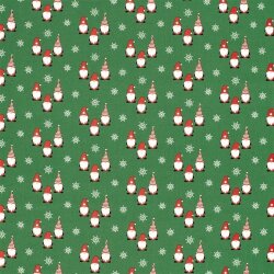 Baumwollpopeline Weihnachtsgnome - grün