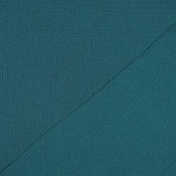 Musselin Uni *Vera*  - dunkelcyanblau