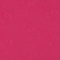 Musselin Bestickt Blumen - fuchsia