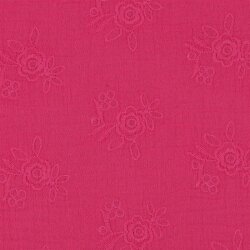 Musselin Bestickt Blumen - fuchsia