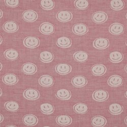 Musselin Smiley 2-Seitig - pink/creme