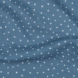Musselin kleine Punkte - blau