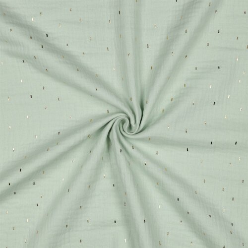 Musselin Gold Striche - softmint