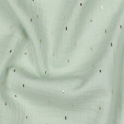 Musselin Gold Striche - softmint