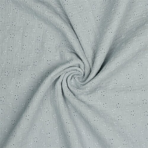 Musselin Bestickt - grau